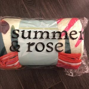 Summer & rose palm tree beach towel brand new